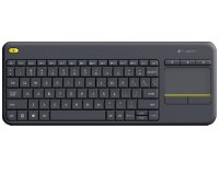 Tipkovnica LOGITECH K400+ Wireless Touch, bežična, crna, unifying, USB