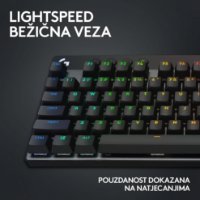 Tipkovnica LOGITECH G Pro X TKL LIGHTSPEED, mehanička, bežična, RGB, crna