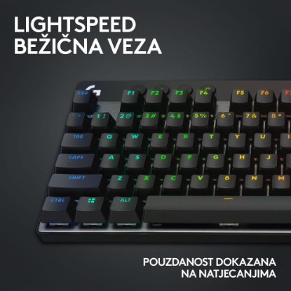 Tipkovnica LOGITECH G Pro X TKL LIGHTSPEED, mehanička, bežična, RGB, crna