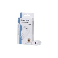 Kućni punjač BELINE BLN2CW30 GaN, 30W, PD3.0/QC3.0, USB-C + USB-A, bijeli