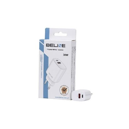 Kućni punjač BELINE BLN2CW30 GaN, 30W, PD3.0/QC3.0, USB-C + USB-A, bijeli