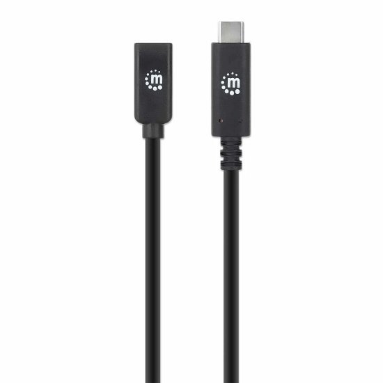 Kabel MANHATTAN, USB 3.2 Gen2, USB-C (M) na USB-C (Ž), 100W, 1.2 DP Alt Mode, produžni, 0.5m