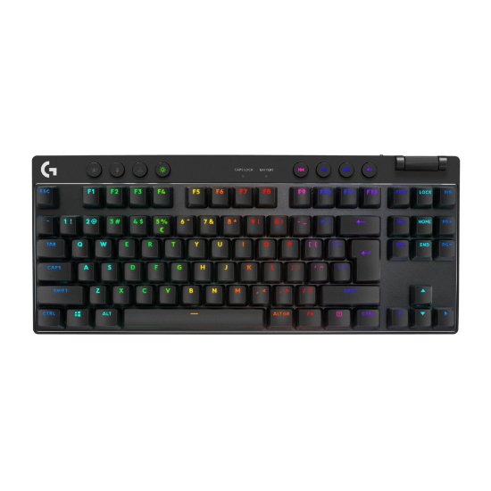 Tipkovnica LOGITECH G Pro X TKL LIGHTSPEED, mehanička, bežična, RGB, crna