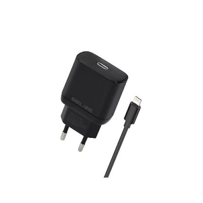 Kućni punjač BELINE BLNCB30L GaN, 30W, PD3.0, USB-C, Lightning kabel, crni