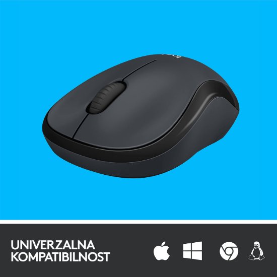 Miš LOGITECH M220 Silent, optički, bežični, crni, USB