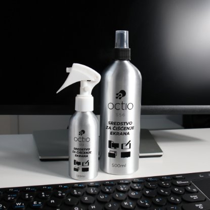 Sredstvo za čišćenje OCTIO S12, za ekrane, mikrofiber rukavica, sprej, 120ml