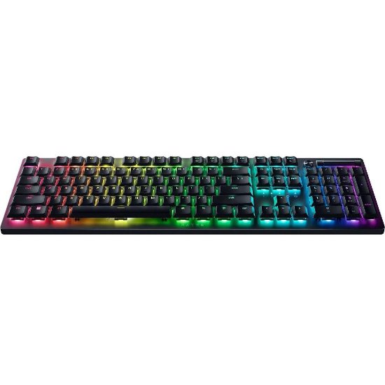 Tipkovnica RAZER Deathstalker V2 Pro, bežična, mehanička, Clicky Optical Purple Switch, RGB, US, crna