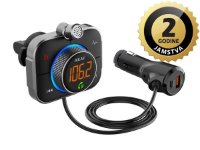FM transmiter AKAI FMT-95BT Pro, USB-C punjač, BT, HandF, microSD, 12-24V, crni
