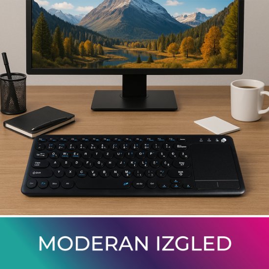 Tipkovnica OCTIO K100WBT, crna, WiFi, bluetooth