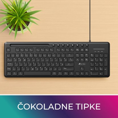 Tipkovnica OCTIO Smart K320U, USB, crna
