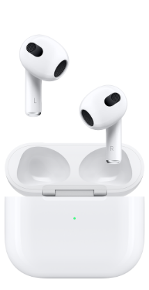 Slušalice APPLE Airpods (3rd generation), kutijica za punjenje, in-ear, mikrofon, bijele