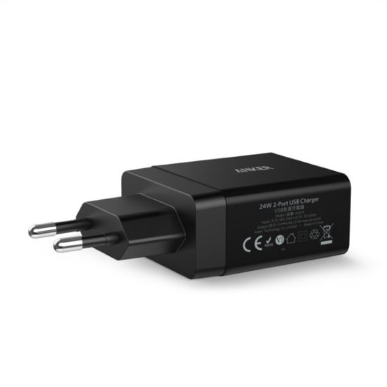 Kućni punjač ANKER PowerPort II 24W, A2021L11, 2x USB-A, crni