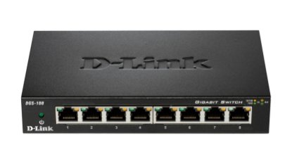 Switch D-LINK DGS-108, Gigabit Switch, 10/100/1000 Mbps, metalno kućište, 8-port
