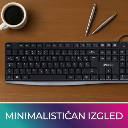 Tipkovnica OCTIO K101U, crna, USB