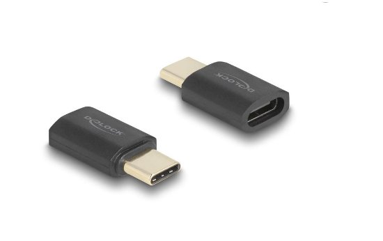Adapter DELOCK, USB-C (M) na USB-C (Ž), crni
