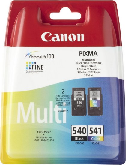 Tinta CANON PG-540 + CL-541, multipack, za Pixma MG2150/MG2250/MG3150/MG3250/MG3550/MG4150/MG4250/MX375/MX395/MX435/MX455/MX475/MX515/MX525/MX536