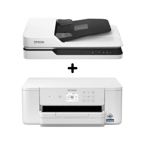 Printer EPSON WorkForce Pro WF-M4119DW, 4800dpi, USB, LAN, WiFi, bijeli + Skener Epson WorkForce DS-1630, 1200dpi, USB 3.0