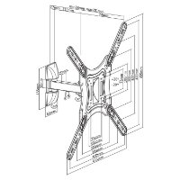 Nosač zidni za TV SBOX LCD-441, 23"-55", zakretni