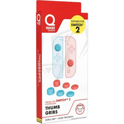 Nastavci za analog QWARE Thumb Grips, za Nintendo Switch 2, plavo-crveni