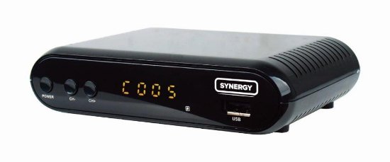 TV tuner SYNERGY T-202, DVB-T2 HEVC265, SCART, LAN, HDMI, zemaljski, crni