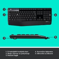 Tipkovnica + miš LOGITECH MK345 Wireless Combo, bežična, crna