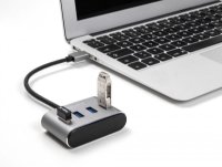 USB HUB DELOCK, 4 USB-A 3.0, 1 USB-A za punjenje, sivi