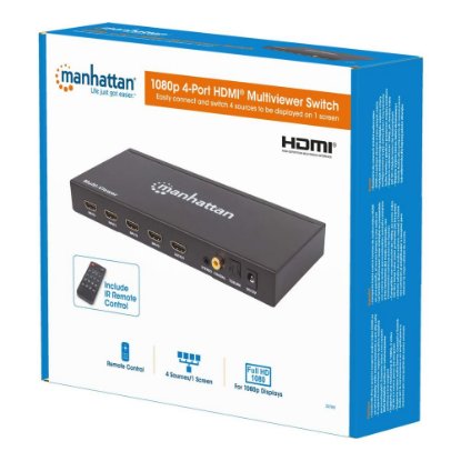 Razdjelnik MANHATTAN, 4x HDMI in, 1 HDMI out, strujni