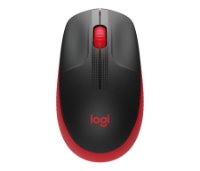 Miš LOGITECH M190, optički, bežični, 1000dpi, crno-crveni