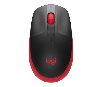 Miš LOGITECH M190, optički, bežični, 1000dpi, crno-crveni