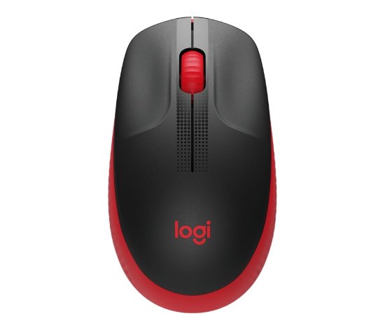 Miš LOGITECH M190, optički, bežični, 1000dpi, crno-crveni