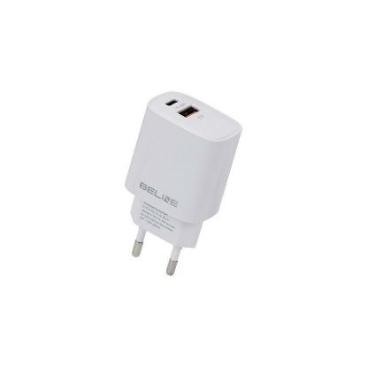 Kućni punjač BELINE BLN2CW20, 20W, PD3.0/QC3.0, USB-C + USB-A, bijeli