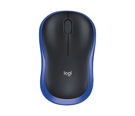 Miš LOGITECH M185, optički, bežični, 1000dpi, crno-plavi