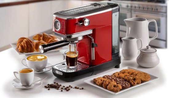 Aparat za kavu ARIETE Moderna 1381/13, NARROW, 1300 W, 15 bara, 1,1 l, crveni