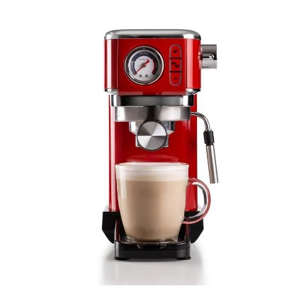 Aparat za kavu ARIETE Moderna 1381/13, NARROW, 1300 W, 15 bara, 1,1 l, crveni