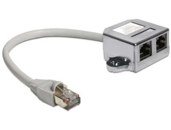 Adapter DELOCK, UTP Cat.5 doubler, 1x RJ45 (M) na 2x RJ45 (Ž)