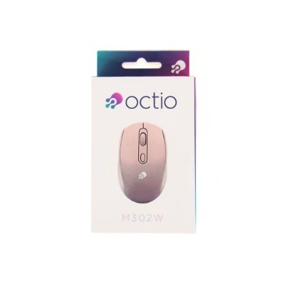 Miš OCTIO M302W, optički, bežični, 1600dpi, rozi