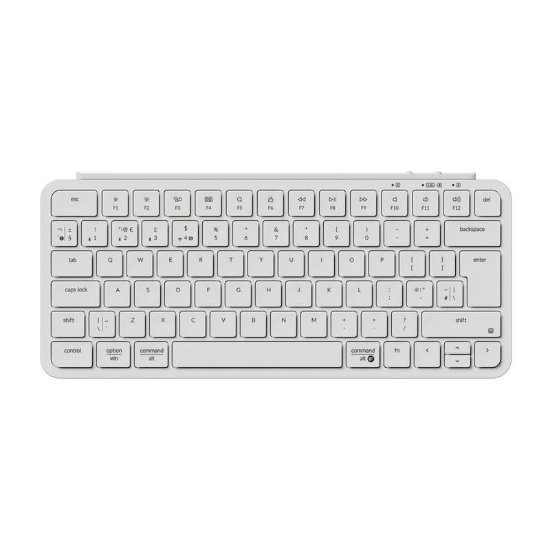 Tipkovnica KEYCHRON B1 Pro Ultra-Slim, membranska, UK Layout, bežična, bijela