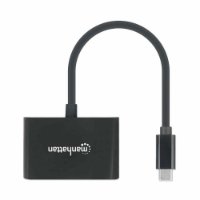 Adapter MANHATTAN, USB-C (M) na HDMI (Ž), USB-C PD, crni