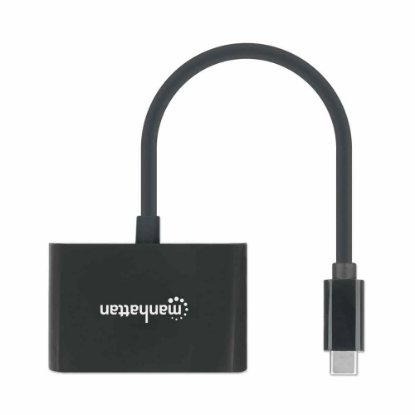 Adapter MANHATTAN, USB-C (M) na HDMI (Ž), USB-C PD, crni