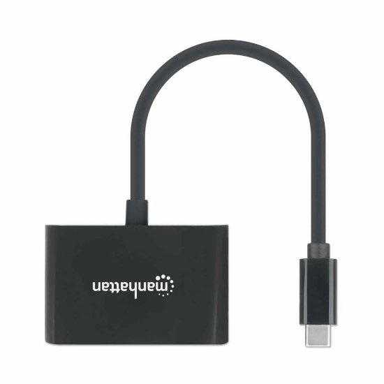 Adapter MANHATTAN, USB-C (M) na HDMI (Ž), USB-C PD, crni
