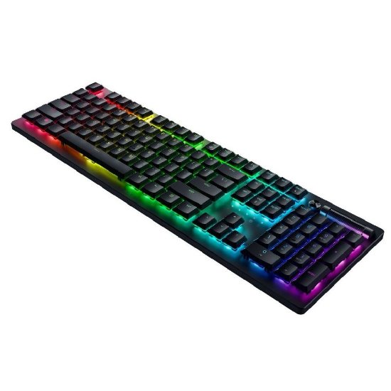 Tipkovnica RAZER Deathstalker V2 Pro, bežična, mehanička, Clicky Optical Purple Switch, RGB, US, crna