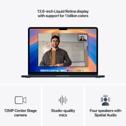 Laptop APPLE MacBook Air mw123cr/a / M-Series M4, 16GB, 256GB SSD, Apple 8-Core GPU, 13.6" 2560x1664 IPS, macOS, tamno-plavi