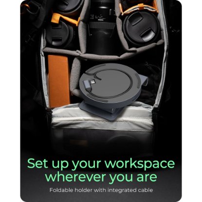 Stalak za tablet/smartphone ICY BOX IB-TH100-DK, okretni stalak, 2x USB-C, 2x USB-A 3.2 Gen1, HDMI, SD/microSD, audio, sivi