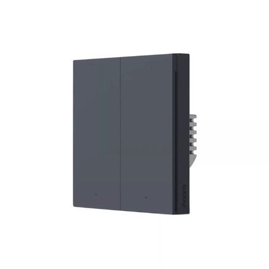 Pametni dupli zidni prekidač AQARA Smart Wall Switch H1, s neutralnim vodom, sivi