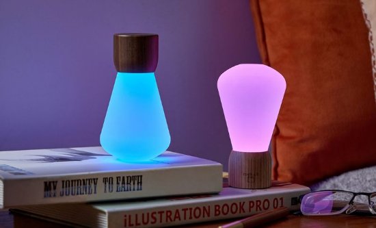 Stolna svjetiljka GINGKO Pentagon Desk Bulb, bežična, tamno smeđa