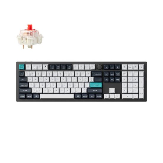 Tipkovnica KEYCHRON Q6 Max, RGB, mehanička, Gateron Jupiter Red Switch, US Layout, bežična, crna