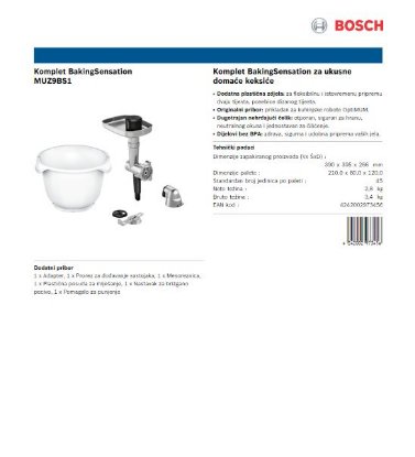 Set pribora BOSCH MUZ9BS1 Baking sensation - Optimum