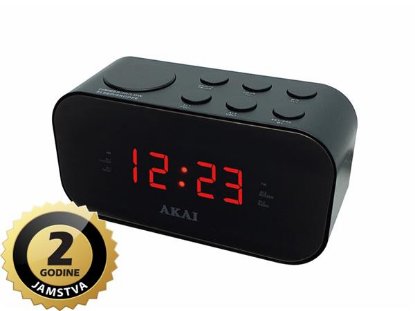 Digitalna budilica AKAI ACR-3088, FM/AM radio, digitalni display, snooze, crna