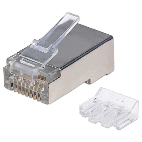 STP konektor INTELLINET CAT6A, RJ45, modularni Pro Line, trostruki zupčasti terminal - 50 komada