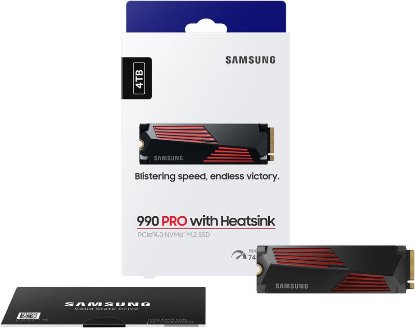 SSD 4TB SAMSUNG 990 PRO NVMe M.2, MZ-V9P4T0CW, maks. do 7450/6900 MB/s, hladnjak